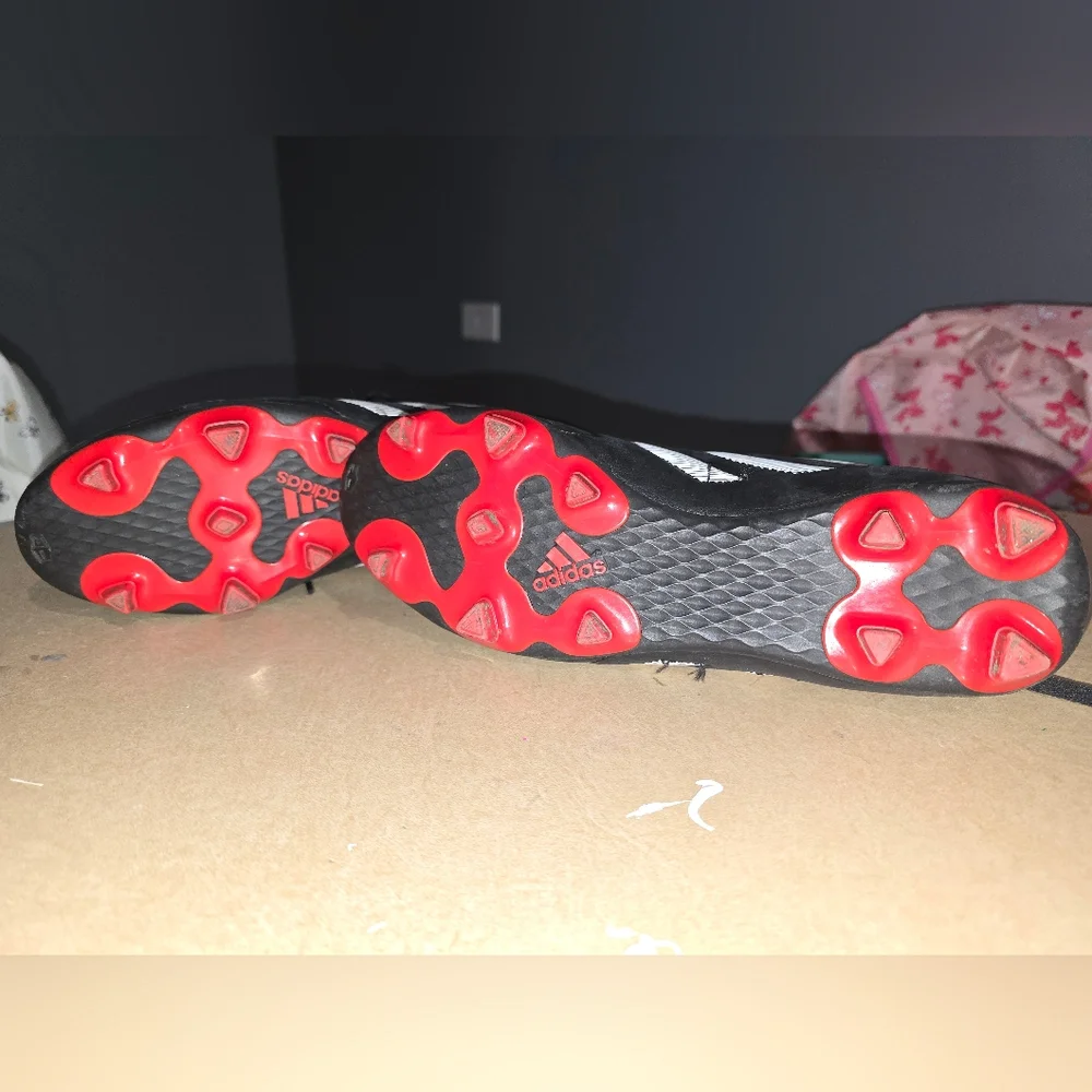 adidas Black White Red Men's Athletic Cleats - Low Profile Soccer/Football Studs
